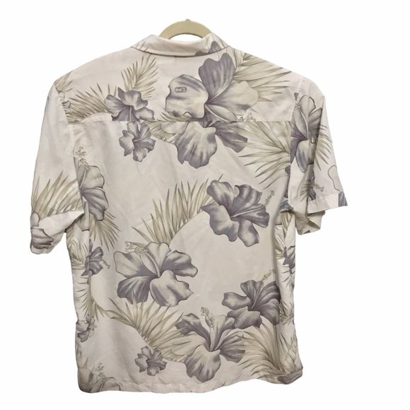 Honolulu Surf Co Mens Hawaiian button up gray Palm leaf floral Shirt sz XXL - Picture 3 of 9